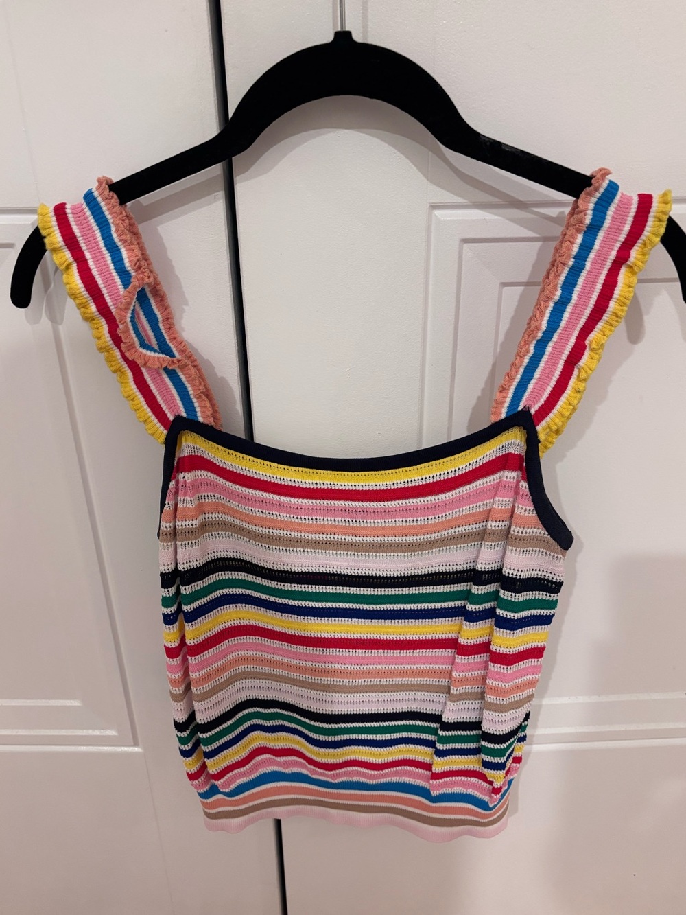 J. Crew Navy-Trim Multicolor Striped Knit Tank